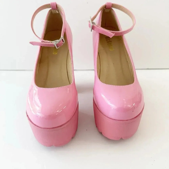 MCKOINE EU 36/US 6 Bubblegum Pink Barbie Platform‎ Chunky Heels Brat - Picture 3 of 10